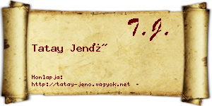 Tatay Jenő névjegykártya