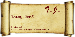 Tatay Jenő névjegykártya